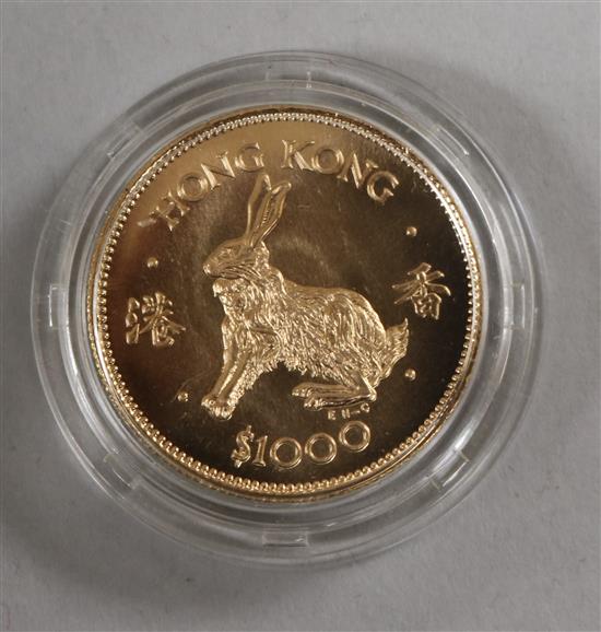 A Royal Mint Hong Kong 22ct gold Lunar Year $1000 coin,